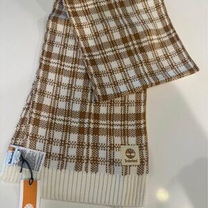 NWT Timberland Brown and Cream Plaid Scarf